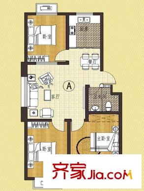 魯偉宿舍戶型圖3室2廳1衛(wèi)1廚 3室2廳1衛(wèi)1廚