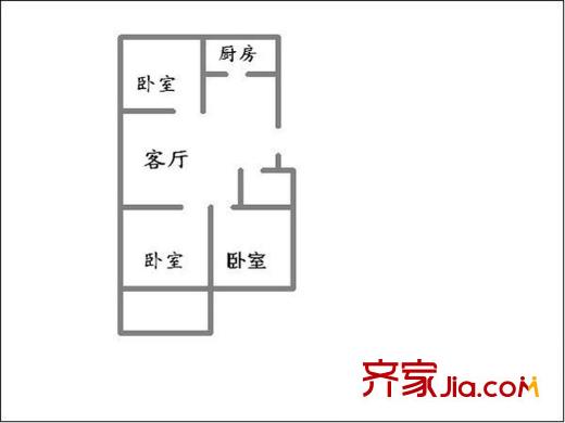 新基立商務(wù)大廈戶型圖戶型圖（3-1-1） 3室1廳1衛(wèi)1廚