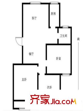 濰城區(qū)政府宿舍戶型圖戶型圖（3-1-1） 3室1廳1衛(wèi)1廚