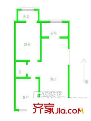 日向友好學校宿舍戶型圖宿舍 2室1廳1衛(wèi)1廚