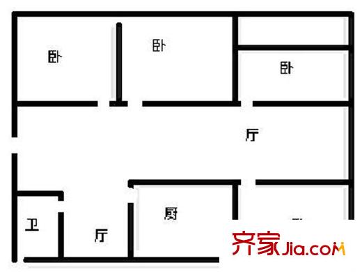農(nóng)機(jī)局宿舍戶型圖戶型圖（4-2-1） 4室2廳1衛(wèi)1廚