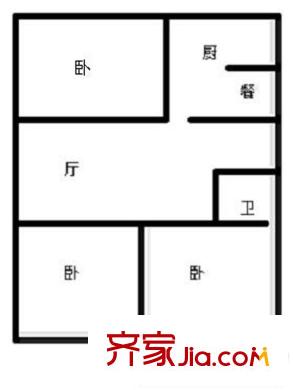 農(nóng)機(jī)局宿舍戶型圖戶型圖（3-2-1） 3室2廳1衛(wèi)1廚