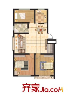 景慧佳園戶型圖一期多層A戶型 3室2廳1衛(wèi)1廚