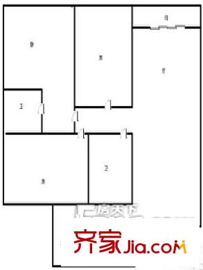 奎文門小區(qū)戶型圖戶型圖（3-2-1） 3室2廳1衛(wèi)1廚