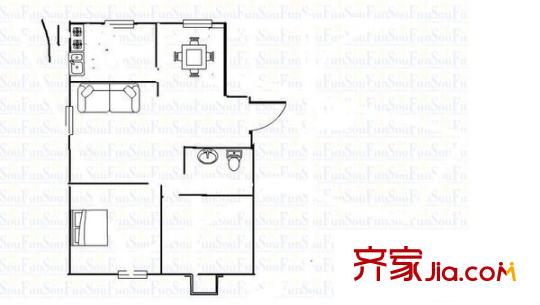華光小區(qū) 戶型圖（2室2廳1廚1衛(wèi)）