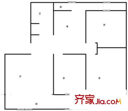 大邦小區(qū) 戶型圖（3室2廳1廚1衛(wèi)）