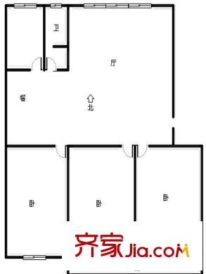 交警隊宿舍戶型圖戶型圖（3-2-1） 3室2廳1衛(wèi)1廚