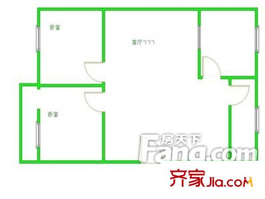 昌邑富人區(qū)戶型圖戶型圖（2-1-1） 2室1廳1衛(wèi)1廚