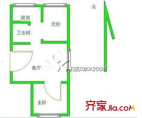 臥龍新區(qū) 2室 戶型圖