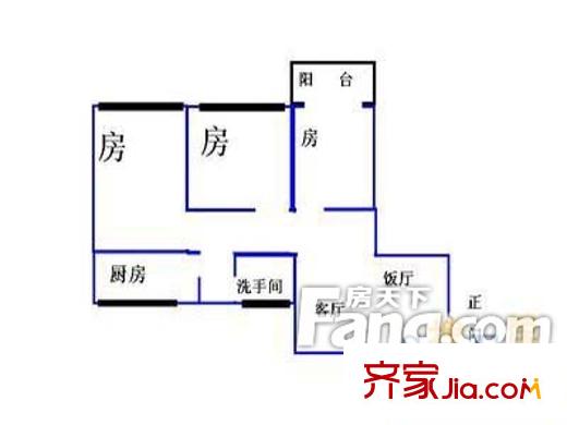 海關(guān)宿舍戶型圖戶型圖（20130308） 3室2廳1衛(wèi)1廚