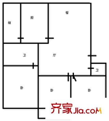 國(guó)稅局宿舍(北海路)戶型圖國(guó)稅局宿舍（北海路） 3室 戶型圖 3室2廳2衛(wèi)1廚