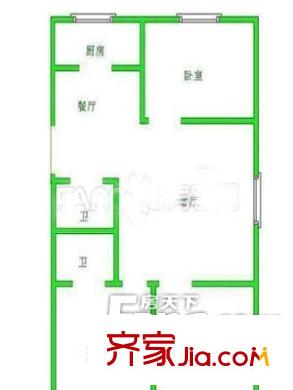 發(fā)改委宿舍戶型圖戶型圖（3-2-1） 3室2廳1衛(wèi)1廚