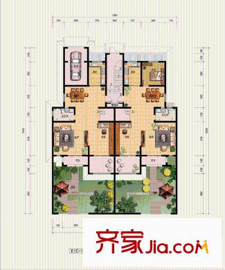 當(dāng)代帝中海戶型圖E戶型1層 2室2廳1衛(wèi)1廚