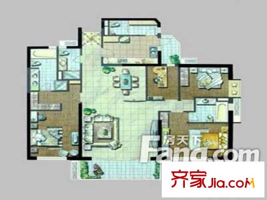 東方曼哈頓戶型圖戶型圖 4室2廳1衛(wèi)1廚