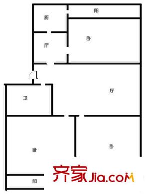 櫻北小區(qū)戶型圖戶型圖（3-2-1） 3室2廳1衛(wèi)1廚