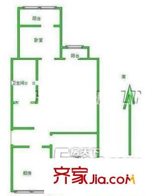 新港大廈宿舍戶型圖戶型圖（2-2-1） 2室2廳1衛(wèi)1廚