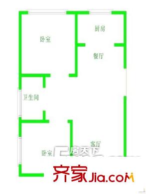 萬(wàn)?；ㄔ窇?hù)型圖戶(hù)型圖 2室2廳1衛(wèi)1廚