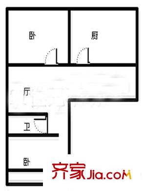圣基花園戶型圖戶型圖（2-1-1） 2室1廳1衛(wèi)1廚