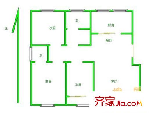 中亨都市花園 3室 戶型圖