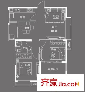 怡豐新都匯 2室 戶型圖