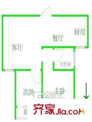 基地宿舍(奎文)戶型圖戶型圖（20130322） 2室2廳1衛(wèi)1廚