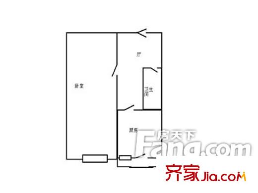 宏偉小區(qū)戶型圖戶型圖（201303021） 1室1廳1衛(wèi)1廚