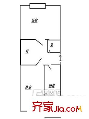 宏偉小區(qū)戶型圖戶型圖（201303021） 2室1廳1衛(wèi)1廚