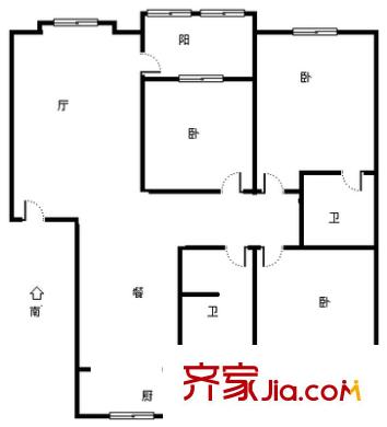 龍祥苑 3室 戶型圖