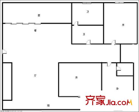 湖光苑 3室 戶型圖