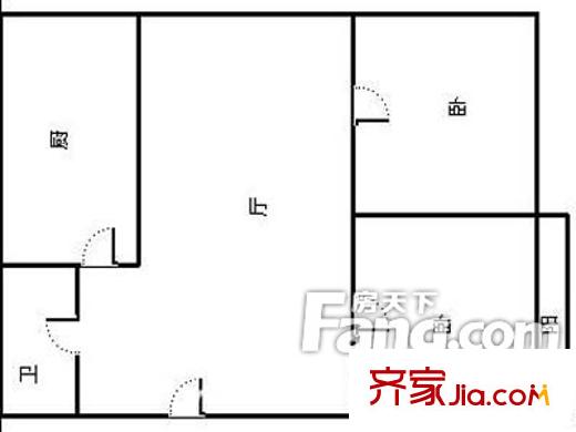 五中宿舍戶型圖戶型圖（2-1-1） 2室1廳1衛(wèi)1廚