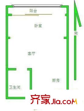 隆鑫大廈戶(hù)型圖戶(hù)型圖（1-1-1） 1室1廳1衛(wèi)1廚
