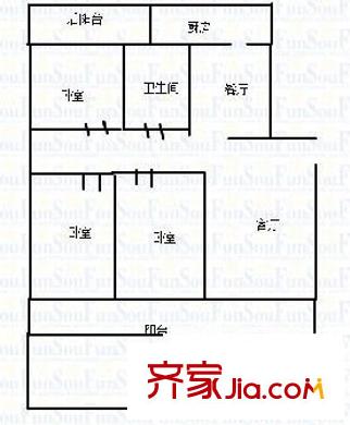 頤和大院 3室 戶型圖