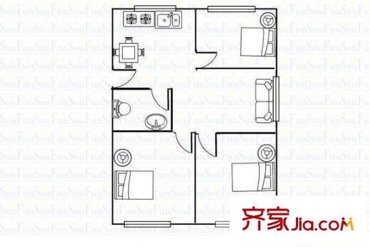 四中家園 戶型圖（3室2廳1廚1衛(wèi)）