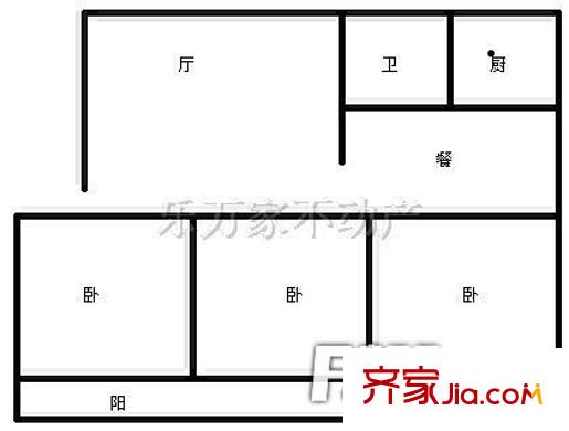 四中家園 戶型圖（3室2廳1廚1衛(wèi)）