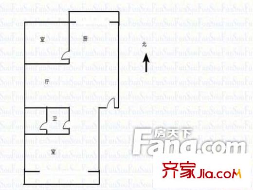 電視臺宿舍戶型圖戶型圖（20130308） 2室1廳1衛(wèi)1廚