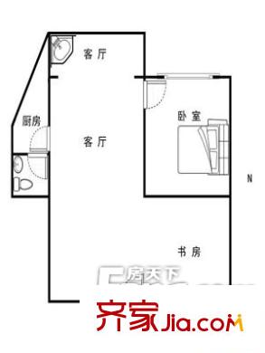 電視臺宿舍戶型圖戶型圖（20130308） 2室1廳1衛(wèi)1廚