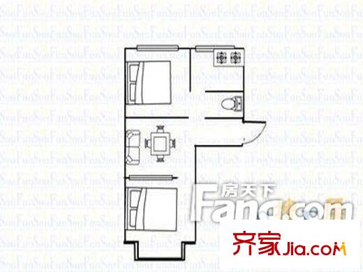 外紡宿舍(幸福街)戶型圖幸福街外紡宿舍 2室1廳1衛(wèi)1廚