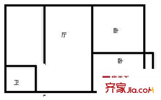 鐵路櫻園小區(qū) 2室 戶型圖