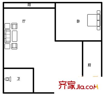 思念清清佳苑 1室 戶型圖