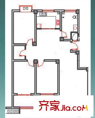 康馨苑戶(hù)型圖大戶(hù)型 3室2廳1衛(wèi)1廚