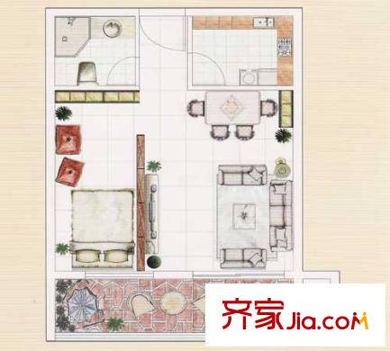 冠宇花園戶型圖戶型圖（1-1） 1室1廳