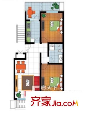 新龍橙堡戶型圖戶型圖（20130308） 2室1廳1衛(wèi)1廚