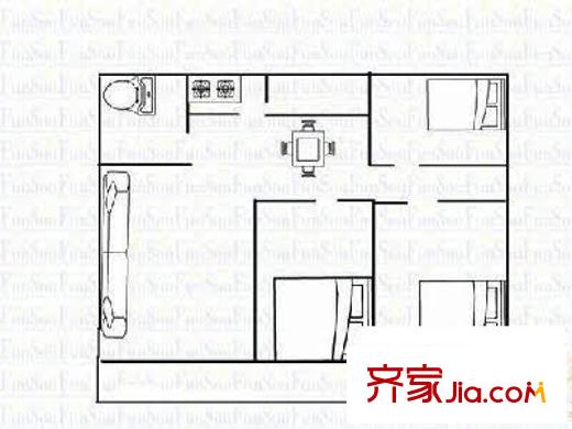 地稅局宿舍 3室 戶型圖