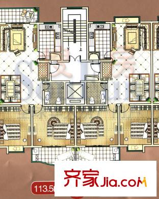 帝景灣戶型圖10號樓 3室2廳1衛(wèi)1廚