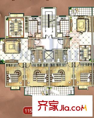帝景灣戶型圖10號樓 3室1廳1衛(wèi)1廚
