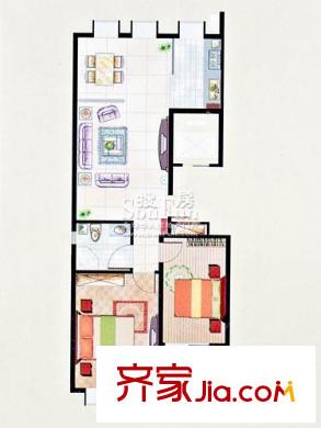 愛麗舍戶型圖戶型A 2室1廳1衛(wèi)1廚