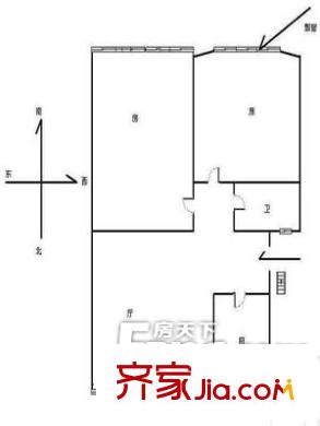 四平小區(qū)戶型圖戶型圖（2-1-1） 2室1廳1衛(wèi)1廚