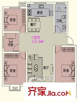 三聯(lián)宿舍(新華路)戶型圖新華路三聯(lián)宿舍 4室2廳1衛(wèi)1廚