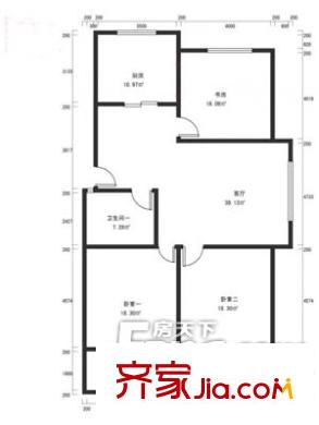 南巷子小區(qū)戶型圖戶型圖（3-2-1） 3室2廳1衛(wèi)1廚