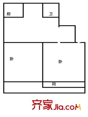 大邦宿舍戶型圖戶型圖（2-2-1） 2室2廳1衛(wèi)1廚
